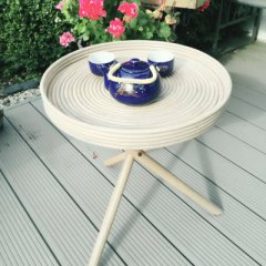 Rattan Tabletttisch