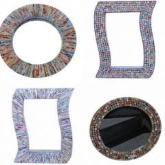 Handicraft mirrors made of recycling paper